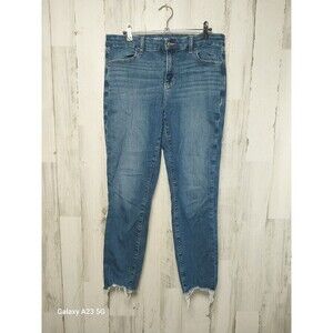 American Eagle Curvy High Rise Jegging Crop Size 10 Long Distressed